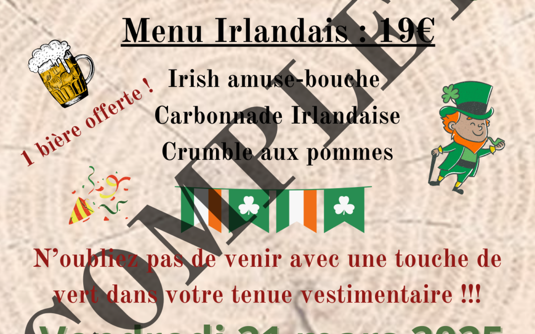 Soirée St Patrick / Repas Irlandais