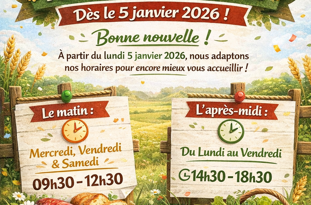 CHANGEMENT HORAIRES MAGASIN