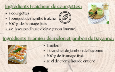 BDC BOX FRAICHEUR DE COURGETTE / TIRAMISU DE MELON & JAMBON DE BAYONNE