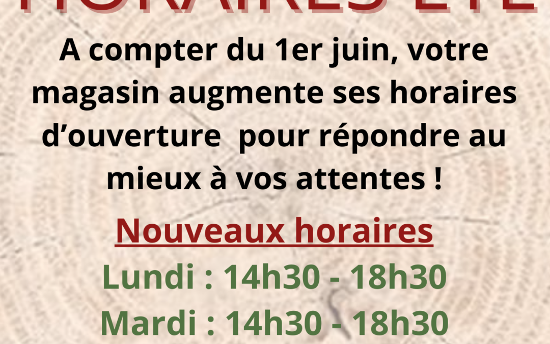 CHANGEMENT HORAIRES ETE