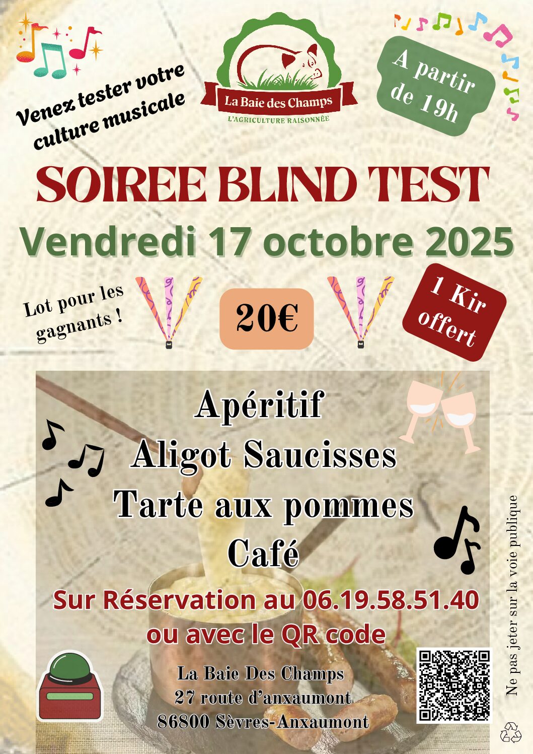 SOIREE BLIND TEST LE 17 OCTOBRE 2025